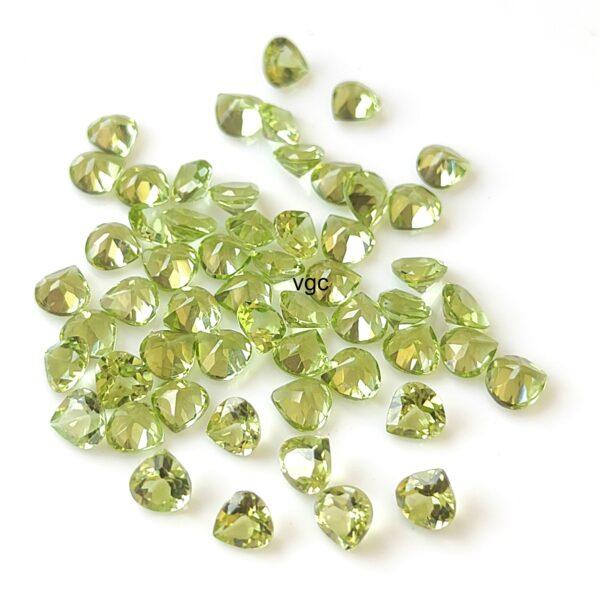 Natural Peridot 5 mm Heart Cut Faceted – AAA Quality Peridot Heart 5mm