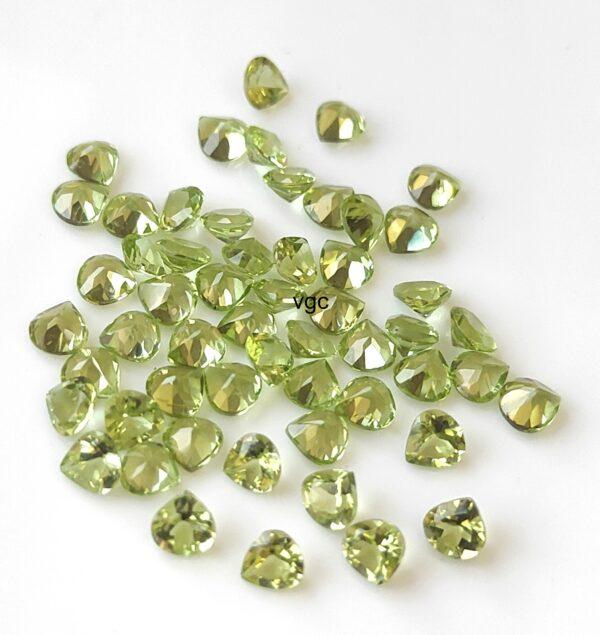 Natural Peridot 5 mm Heart Cut Faceted – AAA Quality Peridot Heart 5mm