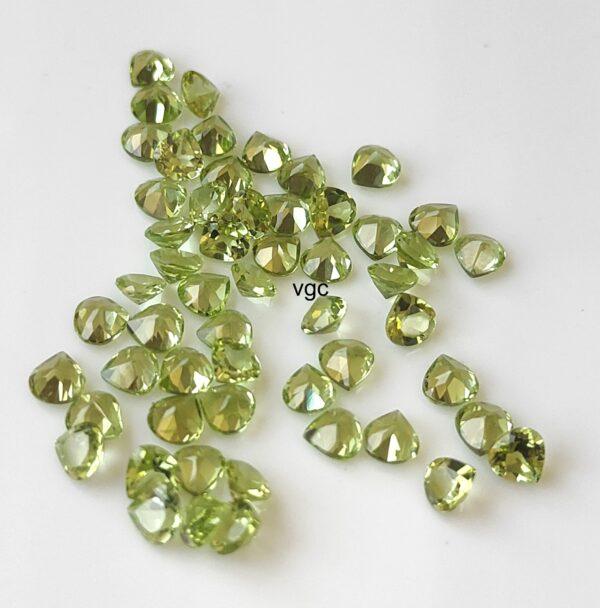 Natural Peridot 5 mm Heart Cut Faceted – AAA Quality Peridot Heart 5mm