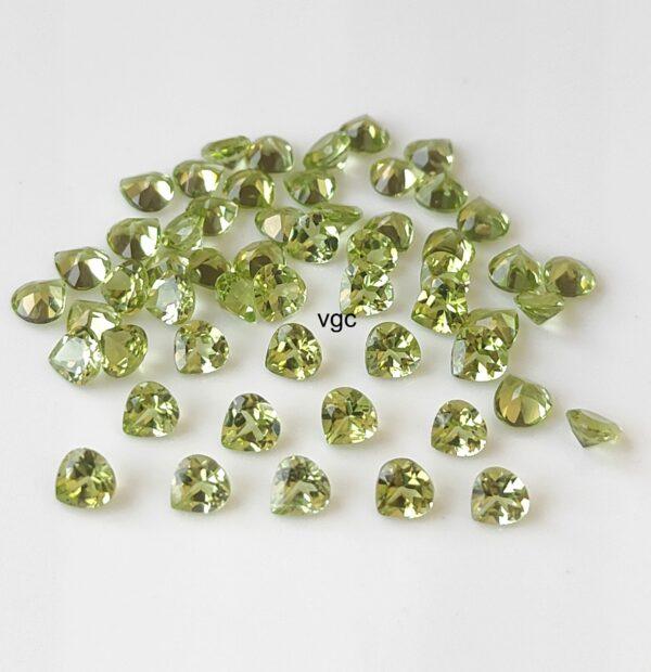 Natural Peridot 5 mm Heart Cut Faceted – AAA Quality Peridot Heart 5mm