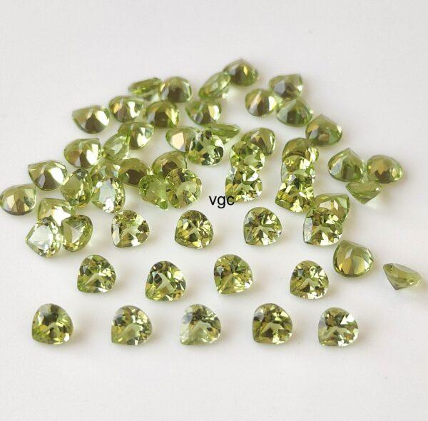 Natural Peridot 5 mm Heart Cut Faceted – AAA Quality Peridot Heart 5mm
