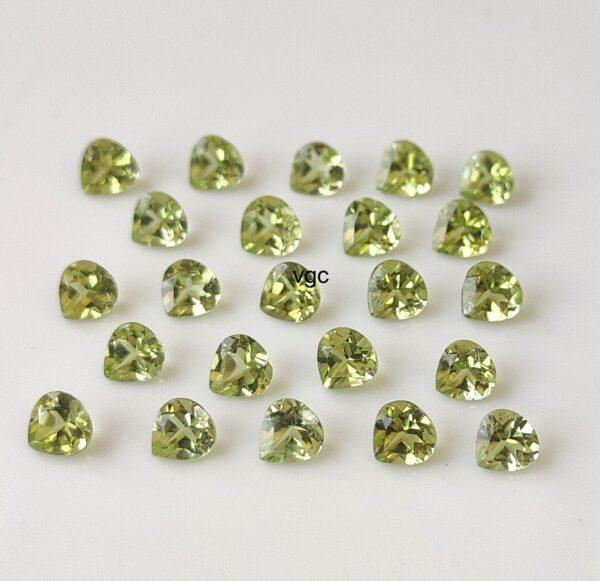 Natural Peridot 5 mm Heart Cut Faceted – AAA Quality Peridot Heart 5mm
