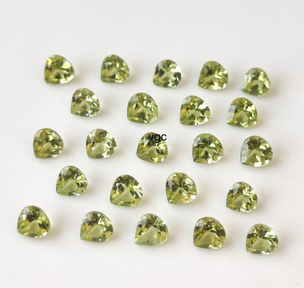 Natural Peridot 5 mm Heart Cut Faceted – AAA Quality Peridot Heart 5mm