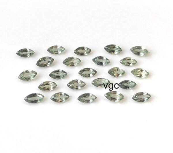 Natural Heated Green Sapphire 2.5×5 mm Marquise Faceted Cut – AAA Quality Green Sapphire Marquise Cut 2.5x5mm