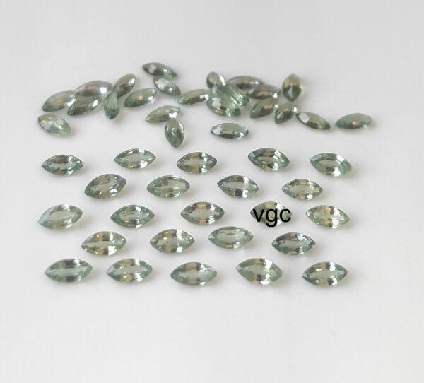 Natural Heated Green Sapphire 2.5×5 mm Marquise Faceted Cut – AAA Quality Green Sapphire Marquise Cut 2.5x5mm