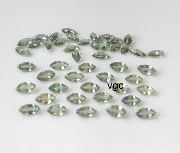 Natural Heated Green Sapphire 2.5×5 mm Marquise Faceted Cut – AAA Quality Green Sapphire Marquise Cut 2.5x5mm