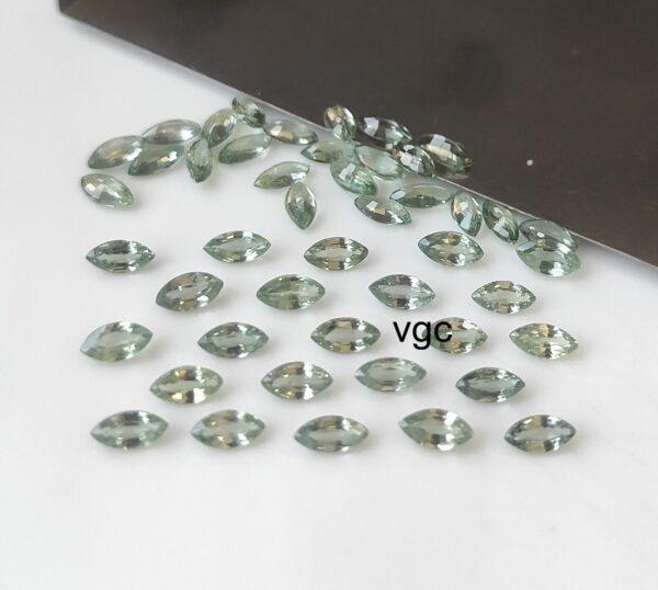 Natural Heated Green Sapphire 2.5×5 mm Marquise Faceted Cut – AAA Quality Green Sapphire Marquise Cut 2.5x5mm