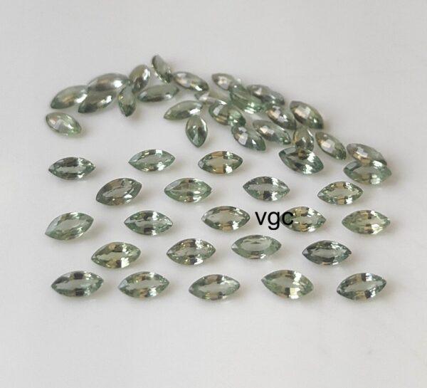 Natural Heated Green Sapphire 2.5×5 mm Marquise Faceted Cut – AAA Quality Green Sapphire Marquise Cut 2.5x5mm