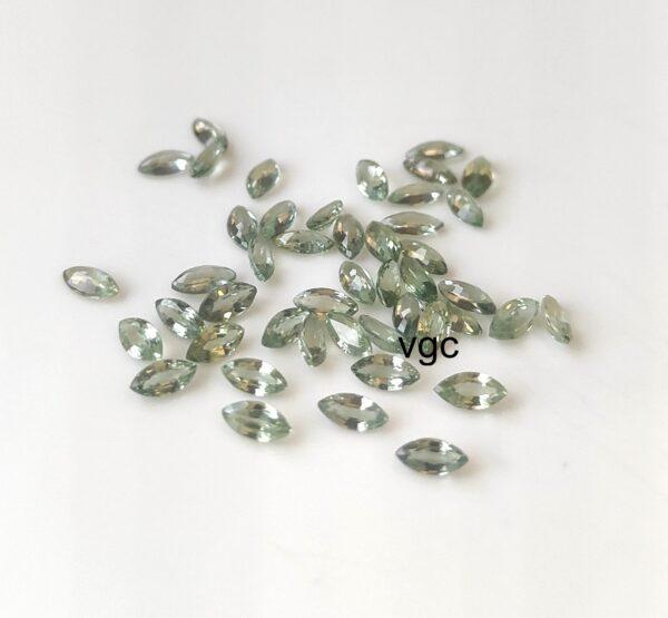 Natural Heated Green Sapphire 2.5×5 mm Marquise Faceted Cut – AAA Quality Green Sapphire Marquise Cut 2.5x5mm