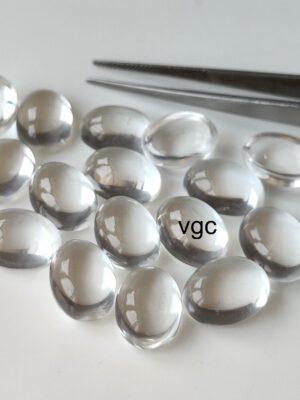 Natural Crystal Quartz 6×8 mm Oval Cabochon – AAA Quality Crystal Quartz Oval 6x8mm