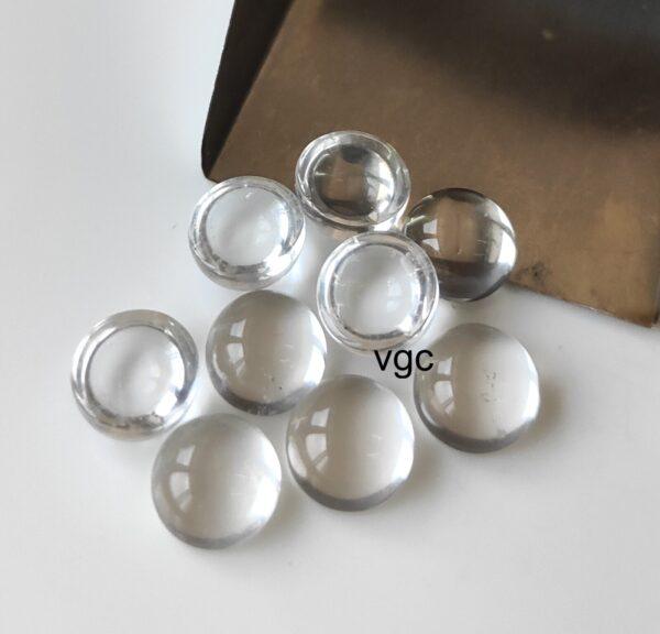 Natural Crystal Quartz 10 mm Round Cabochon – AAA Quality Crystal Quartz Round 10mm