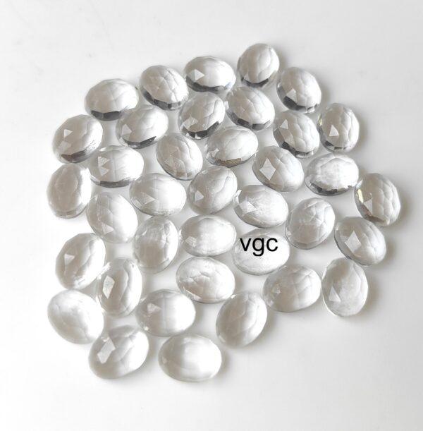 Natural Crystal Quartz 6×8 mm Oval Rose Cut – AAA Quality Crystal Quartz Oval 6x8mm