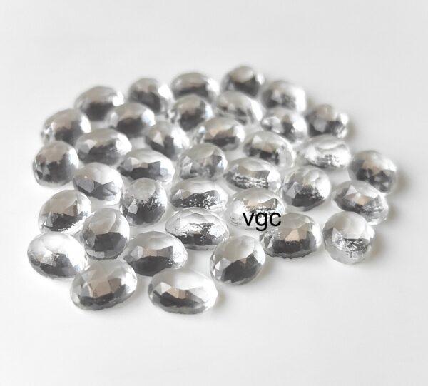 Natural Crystal Quartz 6×8 mm Oval Rose Cut – AAA Quality Crystal Quartz Oval 6x8mm