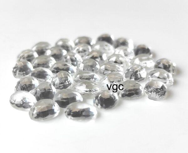 Natural Crystal Quartz 6×8 mm Oval Rose Cut – AAA Quality Crystal Quartz Oval 6x8mm