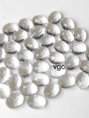 Natural Crystal Quartz 6×8 mm Oval Rose Cut – AAA Quality Crystal Quartz Oval 6x8mm
