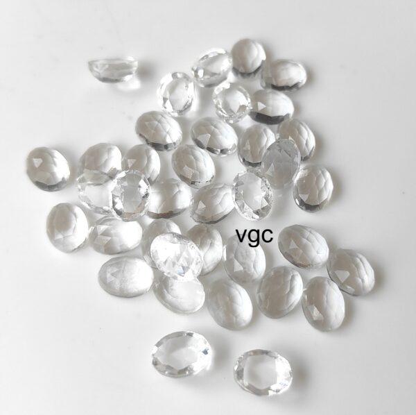 Natural Crystal Quartz 6×8 mm Oval Rose Cut – AAA Quality Crystal Quartz Oval 6x8mm