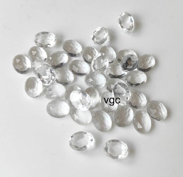 Natural Crystal Quartz 6×8 mm Oval Rose Cut – AAA Quality Crystal Quartz Oval 6x8mm