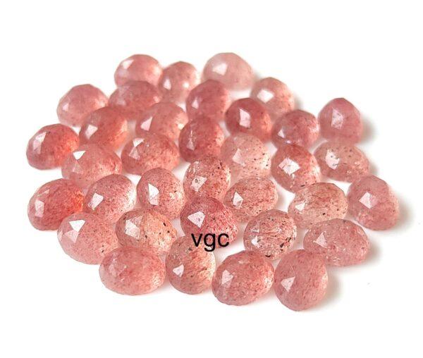 Natural Strawberry Quartz 6×8 mm Oval Rose Cut – AAA Quality Strawberry Quartz Oval 6x8mm