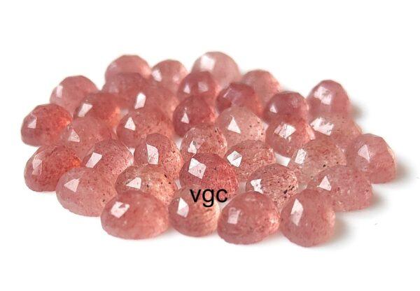 Natural Strawberry Quartz 6×8 mm Oval Rose Cut – AAA Quality Strawberry Quartz Oval 6x8mm
