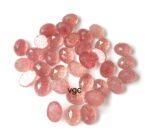 Natural Strawberry Quartz 6×8 mm Oval Rose Cut – AAA Quality Strawberry Quartz Oval 6x8mm