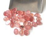 Natural Strawberry Quartz 6×8 mm Oval Rose Cut – AAA Quality Strawberry Quartz Oval 6x8mm