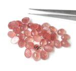 Natural Strawberry Quartz 6×8 mm Oval Rose Cut – AAA Quality Strawberry Quartz Oval 6x8mm