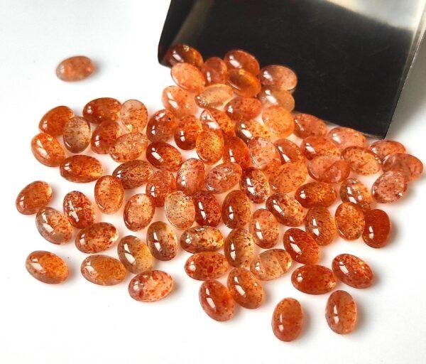 Natural Orange Sunstone 3×5 mm Oval Cabochon – AAA Quality Sunstone Oval Cabochon 3x5mm