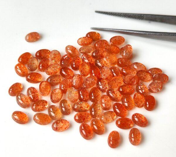 Natural Orange Sunstone 3×5 mm Oval Cabochon – AAA Quality Sunstone Oval Cabochon 3x5mm
