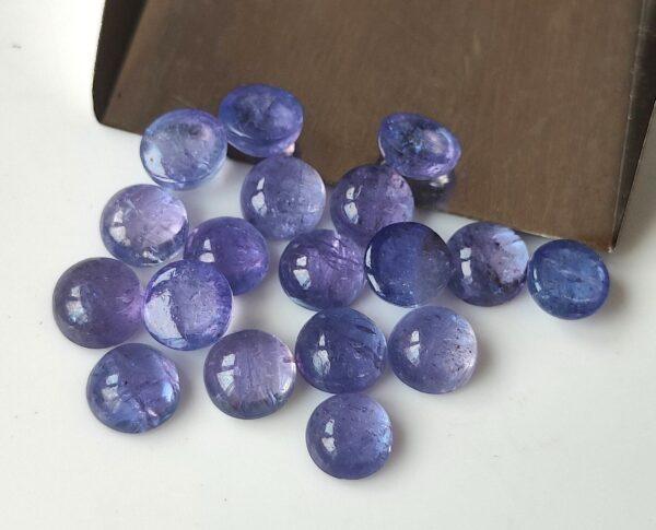 Natural Tanzanite 4 mm Round Cabochon – AAA Quality Tanzanite Round Cabochon 4mm