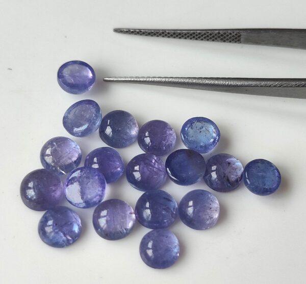 Natural Tanzanite 4 mm Round Cabochon – AAA Quality Tanzanite Round Cabochon 4mm