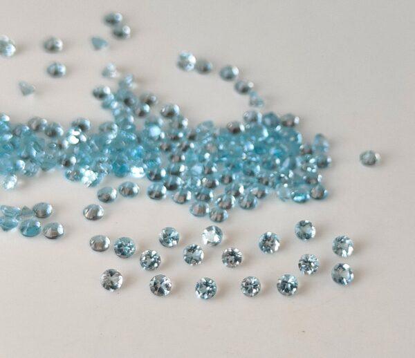 Natural Swiss Blue Topaz 1.5 mm Round Faceted Cut – AAA Quality Swiss Blue Topaz Round Faceted Cut 1.5mm