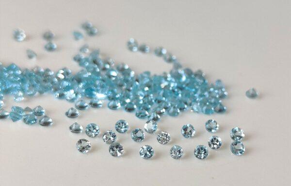 Natural Swiss Blue Topaz 1.5 mm Round Faceted Cut – AAA Quality Swiss Blue Topaz Round Faceted Cut 1.5mm