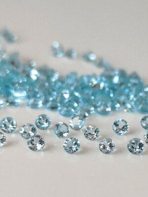Natural Swiss Blue Topaz 1 mm Round Faceted Cut – AAA Quality Swiss Blue Topaz Round Faceted Cut 1mm