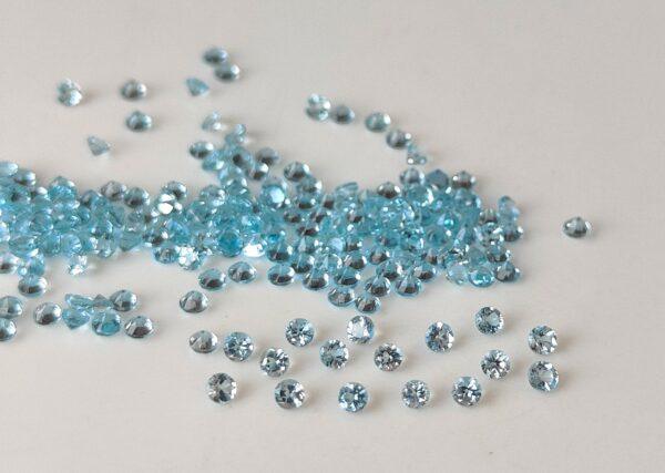 Natural Swiss Blue Topaz 1.5 mm Round Faceted Cut – AAA Quality Swiss Blue Topaz Round Faceted Cut 1.5mm