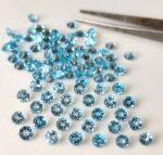 Natural Swiss Blue Topaz 10 mm Round Faceted Cut – AAA Quality Swiss Blue Topaz Round Faceted Cut 10mm