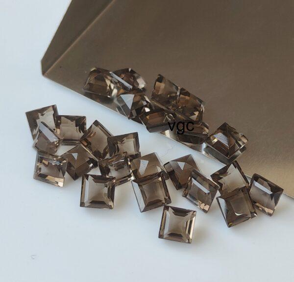 Natural Smoky Quartz 10 mm Square Cut Faceted – AAA Quality Smoky Quartz Square 10mm