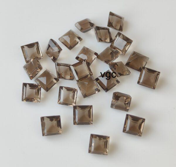 Natural Smoky Quartz 10 mm Square Cut Faceted – AAA Quality Smoky Quartz Square 10mm