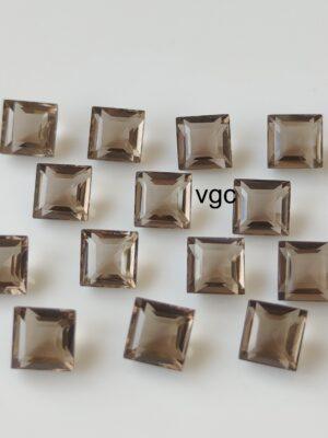 Natural Smoky Quartz 10 mm Square Cut Faceted – AAA Quality Smoky Quartz Square 10mm
