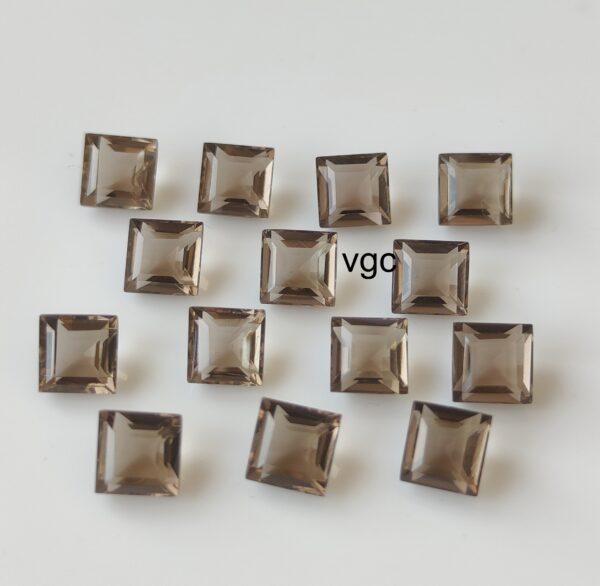 Natural Smoky Quartz 10 mm Square Cut Faceted – AAA Quality Smoky Quartz Square 10mm