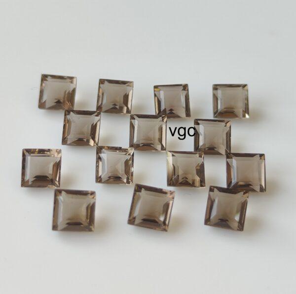 Natural Smoky Quartz 10 mm Square Cut Faceted – AAA Quality Smoky Quartz Square 10mm
