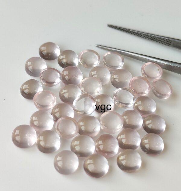 Natural Rose Quartz 10 mm Round Cabochon – AAA Quality Rose Quartz Round 10mm