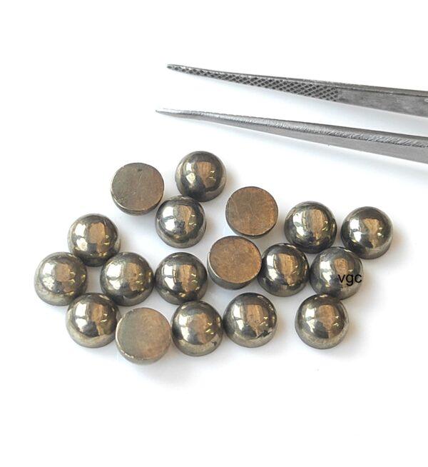 Natural Pyrite 10 mm Round Cabochon – AAA Quality Pyrite Round 10mm