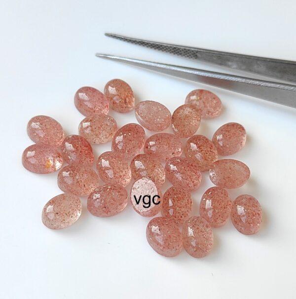 Natural Strawberry Quartz 10×12 mm Oval Cabochon – AAA Quality Strawberry Quartz Oval 10x12mm