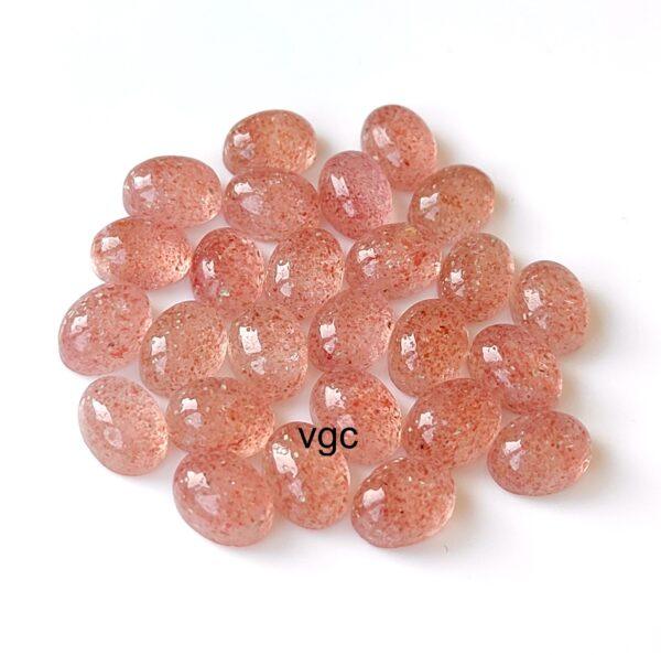 Natural Strawberry Quartz 10×12 mm Oval Cabochon – AAA Quality Strawberry Quartz Oval 10x12mm