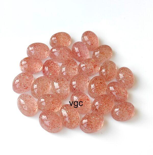 Natural Strawberry Quartz 10×12 mm Oval Cabochon – AAA Quality Strawberry Quartz Oval 10x12mm