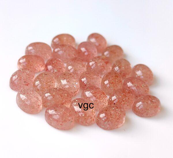 Natural Strawberry Quartz 10×12 mm Oval Cabochon – AAA Quality Strawberry Quartz Oval 10x12mm