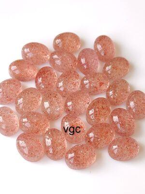 Natural Strawberry Quartz 10×12 mm Oval Cabochon – AAA Quality Strawberry Quartz Oval 10x12mm