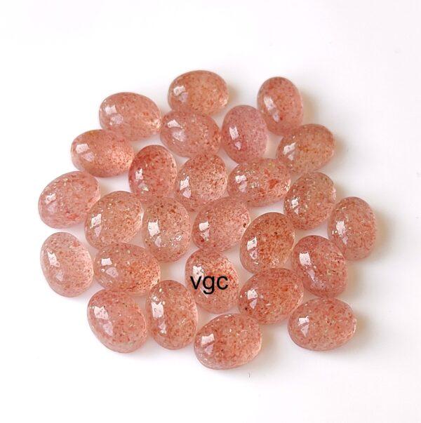 Natural Strawberry Quartz 10×12 mm Oval Cabochon – AAA Quality Strawberry Quartz Oval 10x12mm