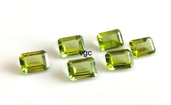 Natural Peridot 7×9 mm Octagon Cut Faceted – AAA Quality Peridot Octagon 7x9mm