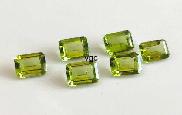 Natural Peridot 7×9 mm Octagon Cut Faceted – AAA Quality Peridot Octagon 7x9mm
